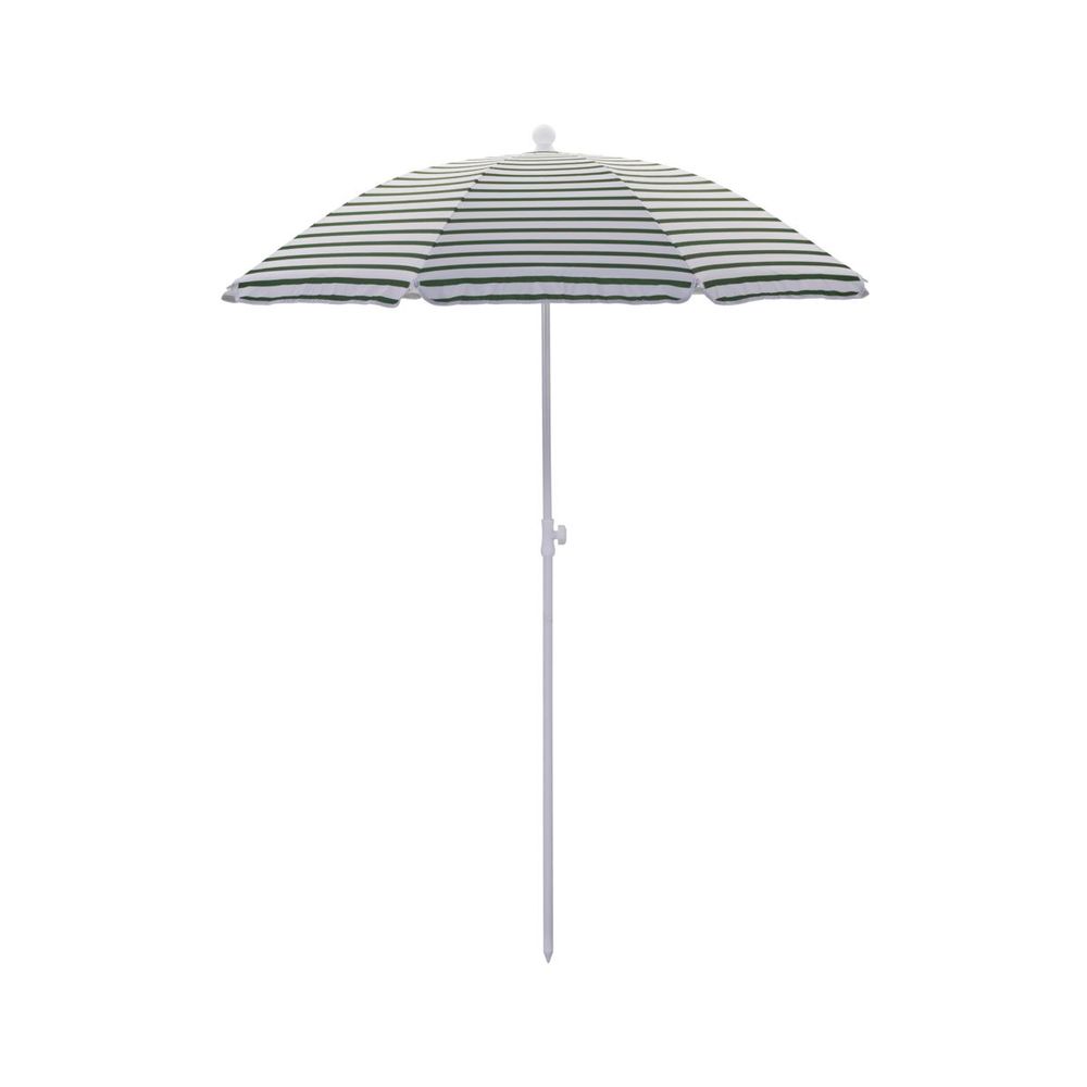 Parasol de plage ou de jardin House Doctor, Oktogon, vert/blanc