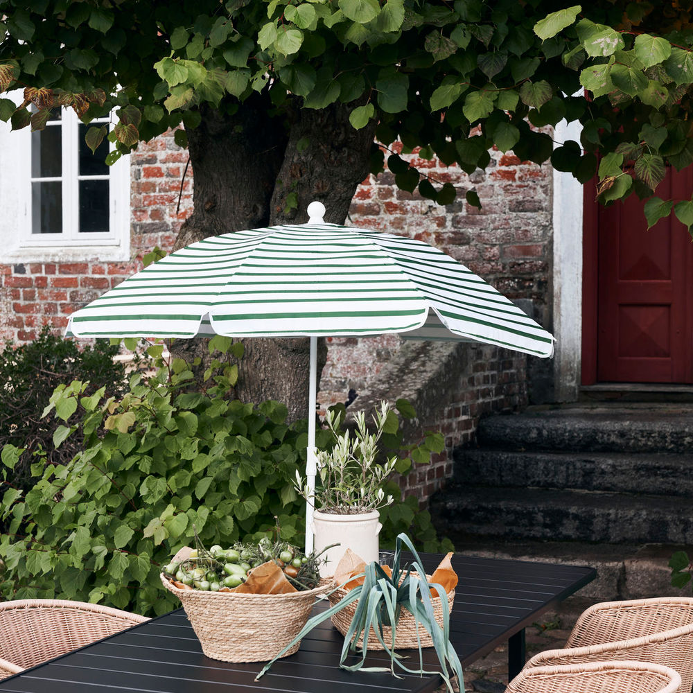 House Doctor Strand- of tuinparasol, Oktogon, Groen/Wit