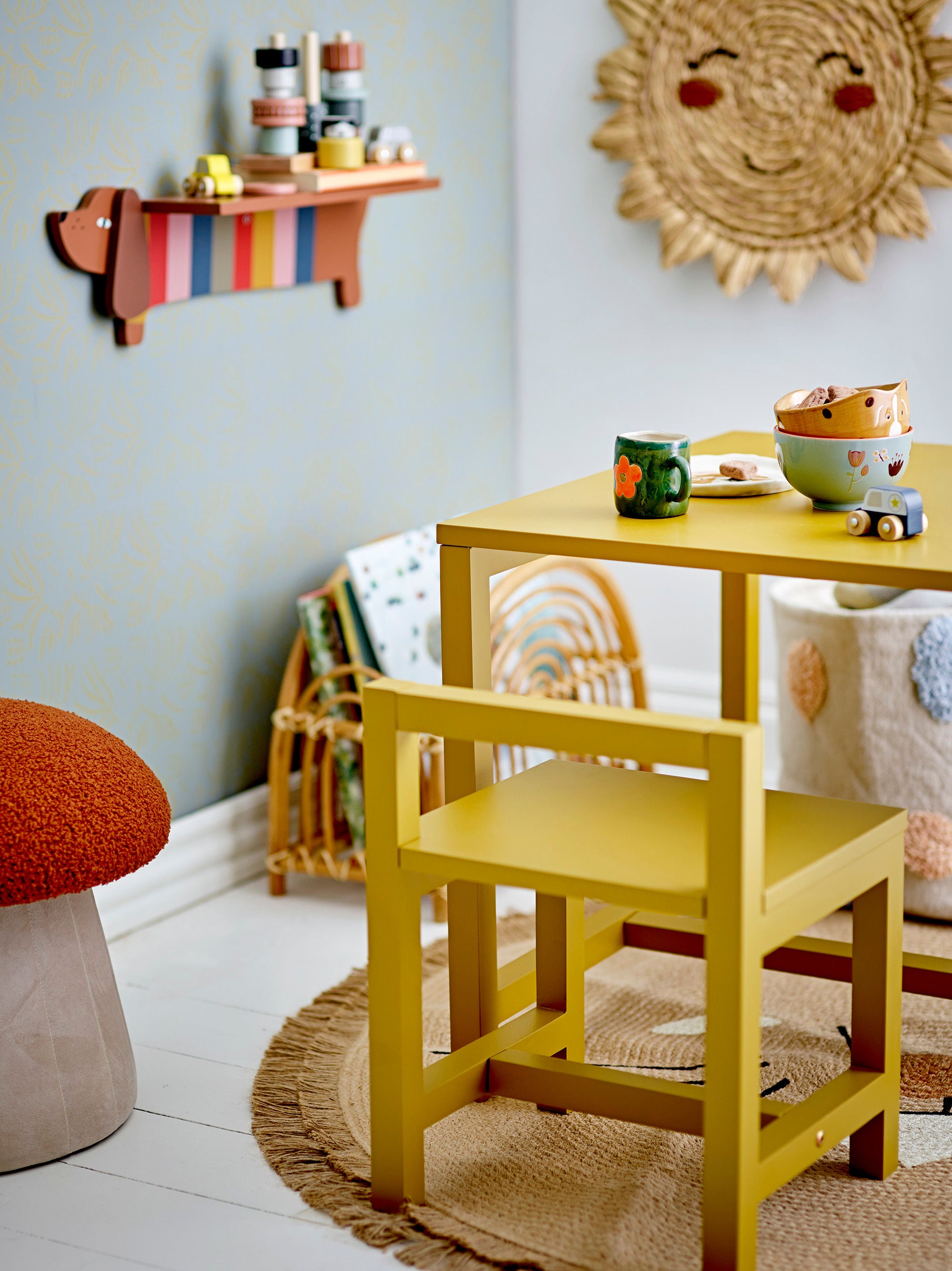 Bloomingville Silla MINI Rese, amarillo, MDF