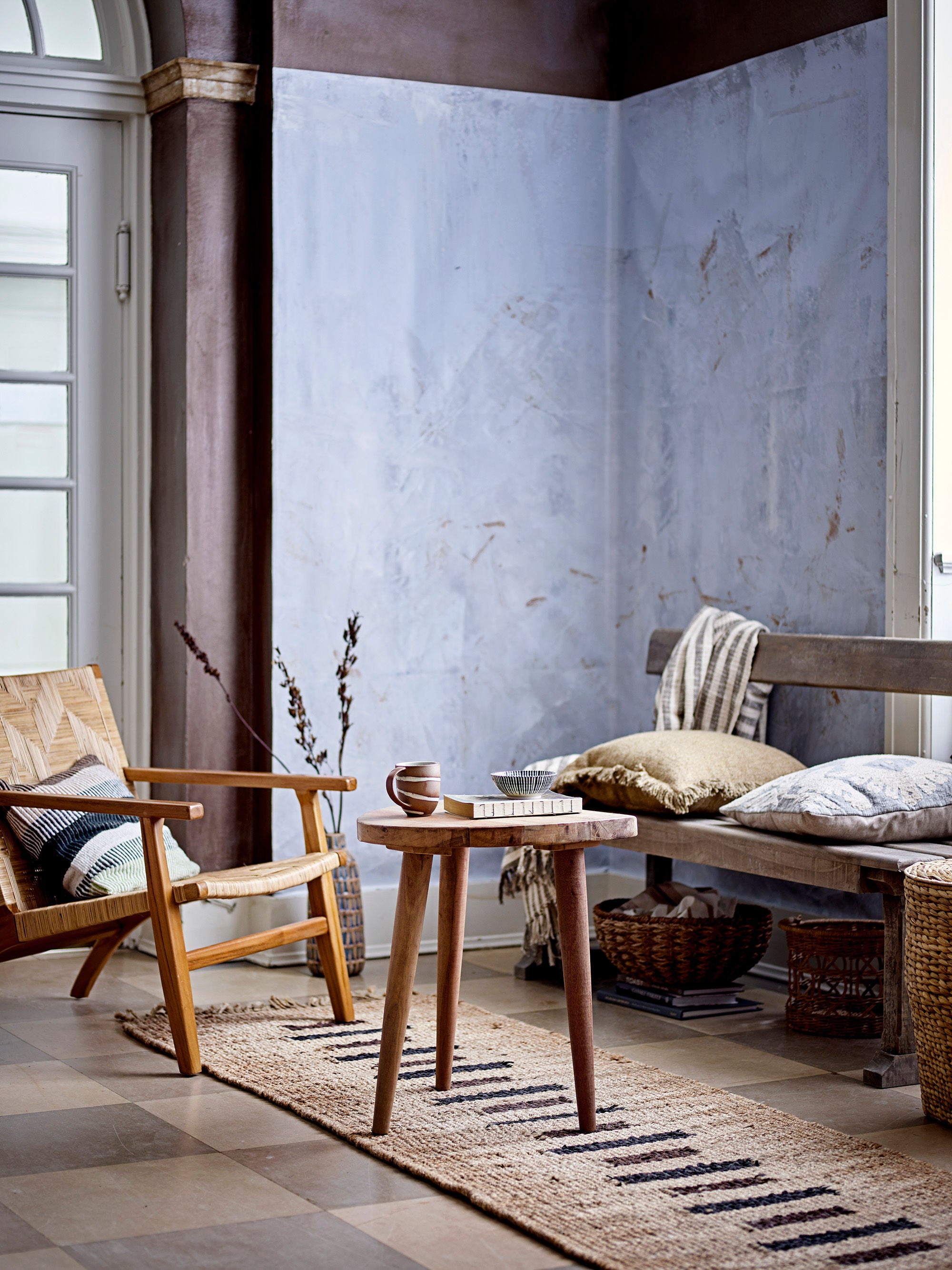 Creative Collection Mills Loungestoel, Bruin, Rotan