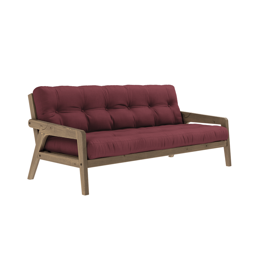 Karup Design SAISIR CAROBE MARRON LAQUÉ W. MATELAS MIXTE 5 COUCHES BORDEAUX