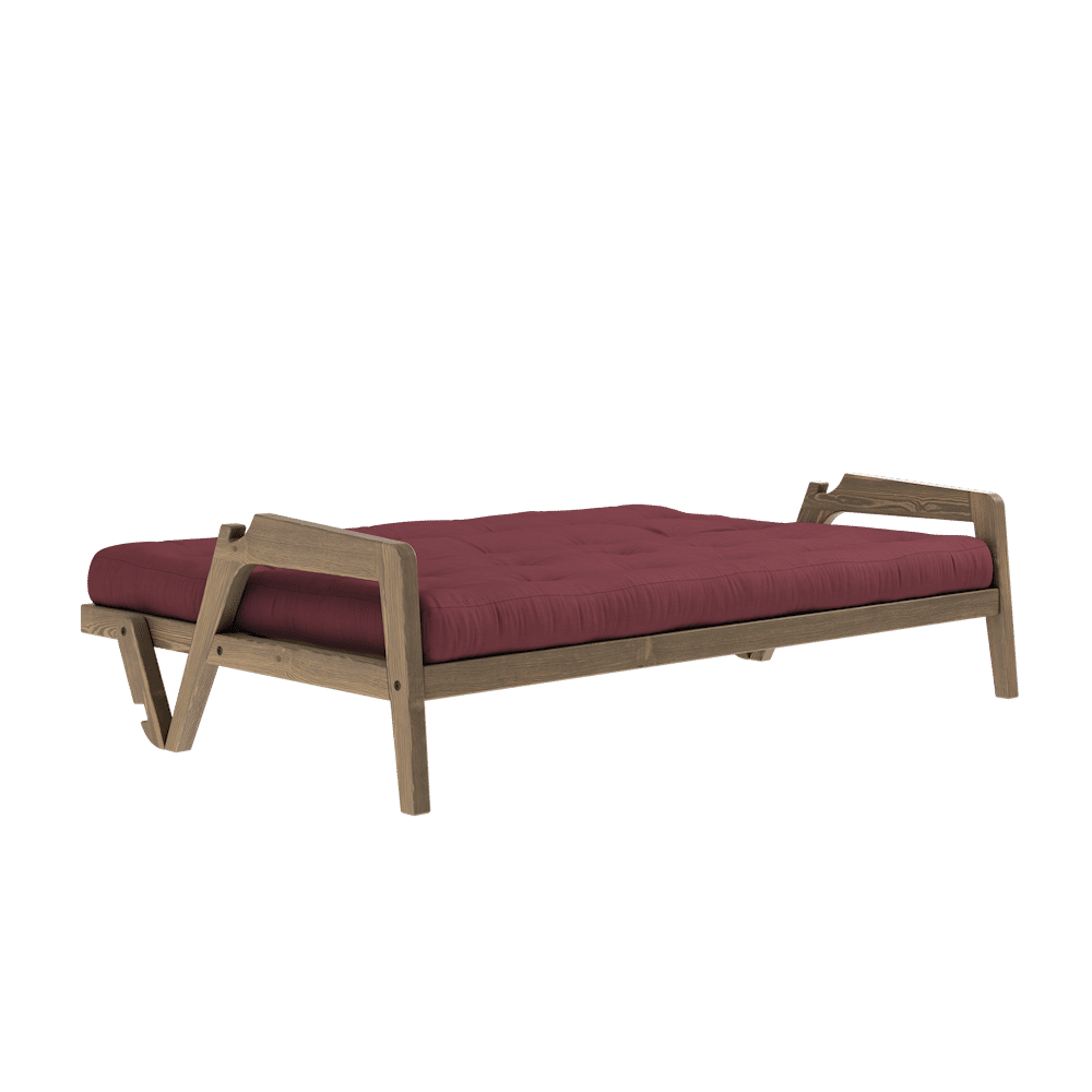 Karup Design SAISIR CAROBE MARRON LAQUÉ W. MATELAS MIXTE 5 COUCHES BORDEAUX