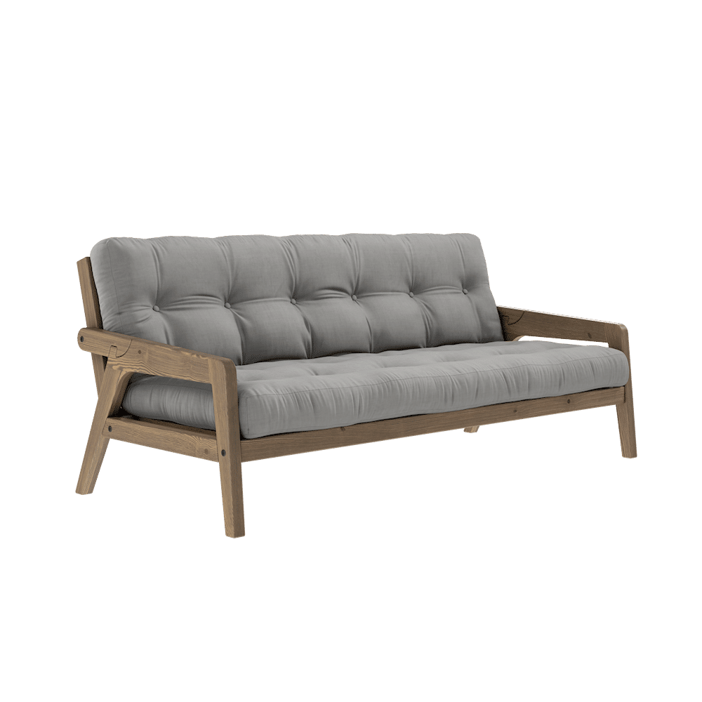 Karup Design SAISIR CAROBE MARRON LAQUÉ W. MATELAS MIXTE 5 COUCHES GRIS