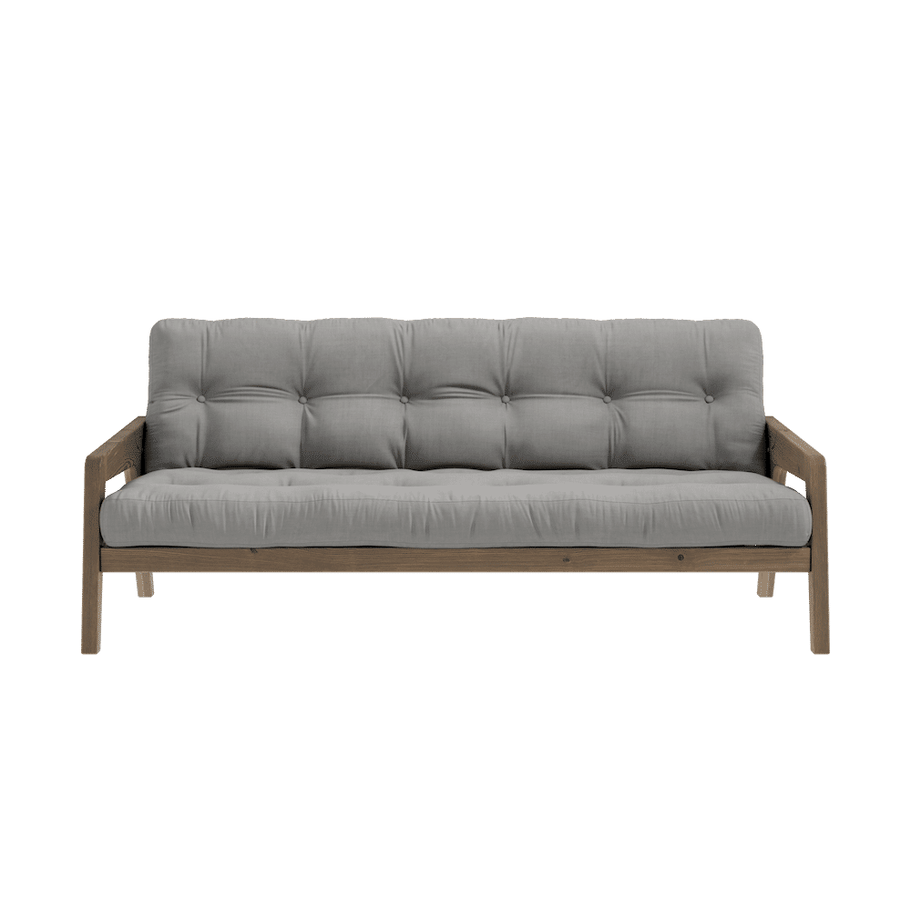 Karup Design SAISIR CAROBE MARRON LAQUÉ W. MATELAS MIXTE 5 COUCHES GRIS