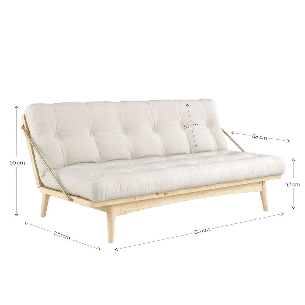 Karup Design FOLK CLAIR LAQUÉ AVEC MATELAS MIXTE 5 COUCHES ALGUES