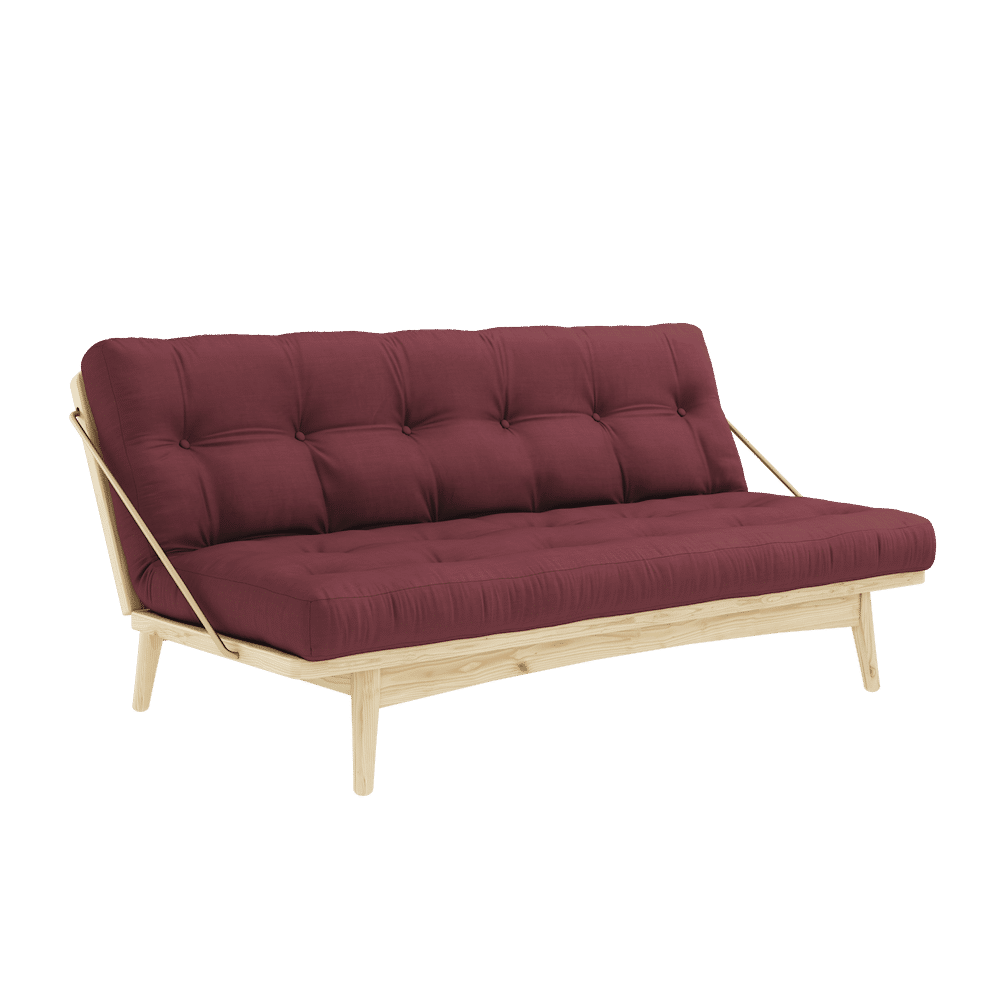 Karup Design FOLK CLAIR LAQUE W. MATELAS MIXTE 5 COUCHES BORDEAUX