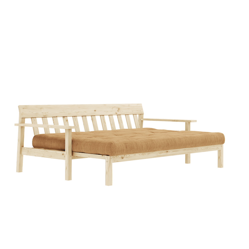 Le concepteur DÉBOUT CLAIR LAQUÉ W. MATELAS MIXTE 5 COUCHES FUDGE BRUN