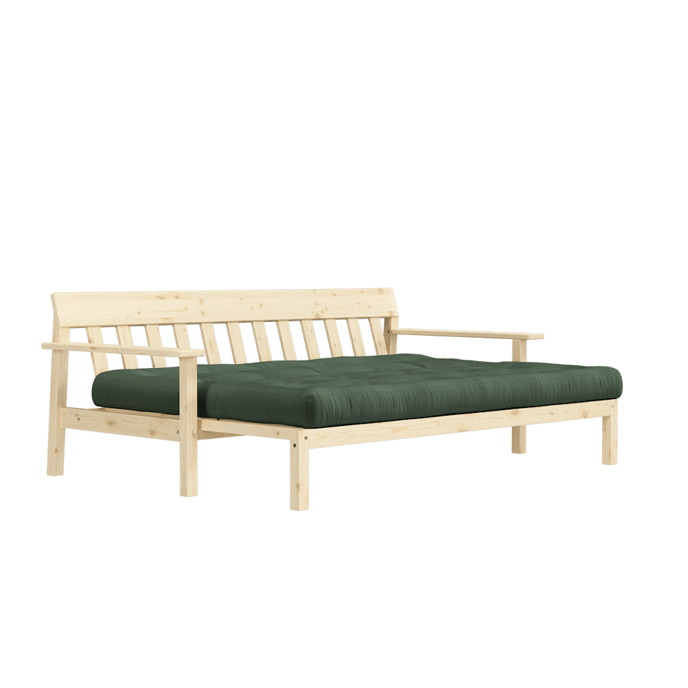 Le concepteur DÉBOUT CLAIR LAQUÉ W. MATELAS MIXTE 5 COUCHES VERT OLIVE