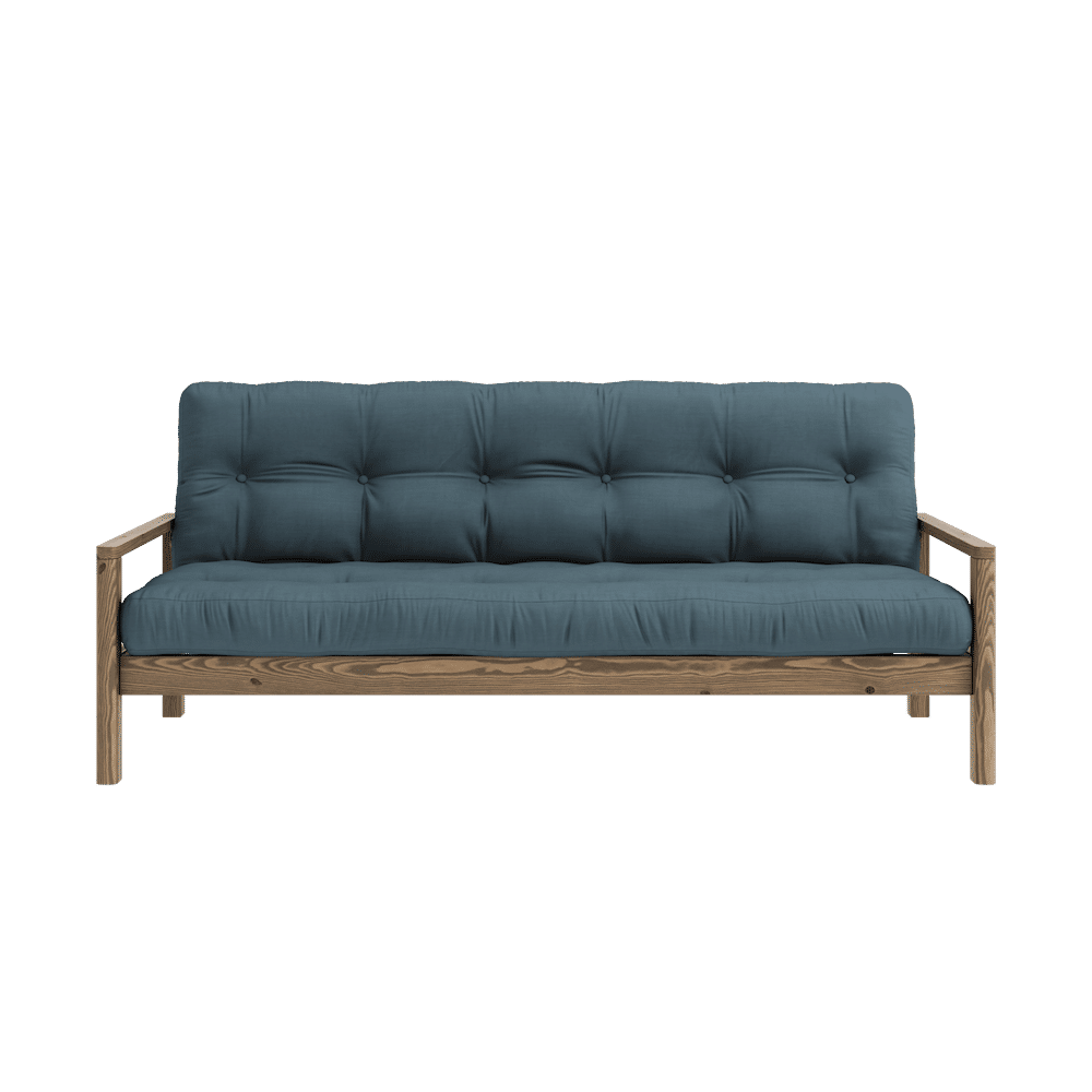 BOUTON CAROBE BRUN W. MATELAS MIXTE 5 COUCHES BLEU Pétrole