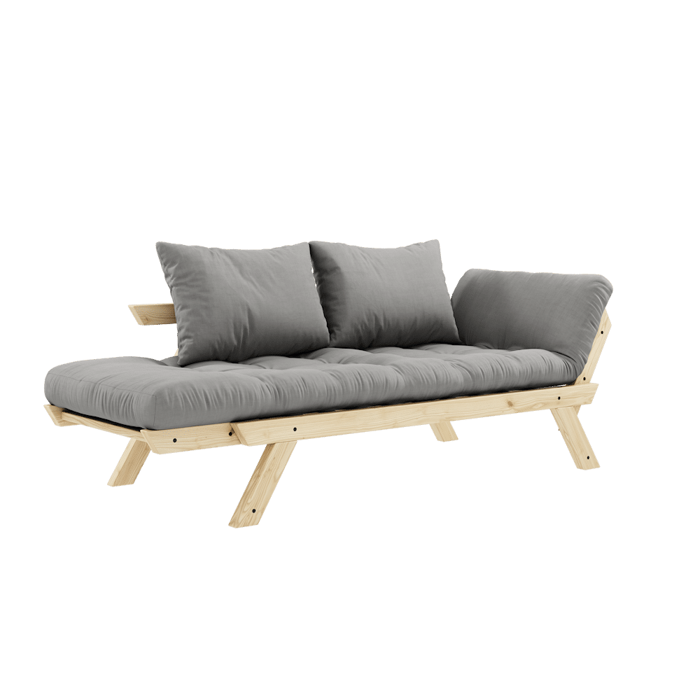 BEBOP CLAIR LAQUE W. MATELAS MIXTE 4 COUCHES GRIS