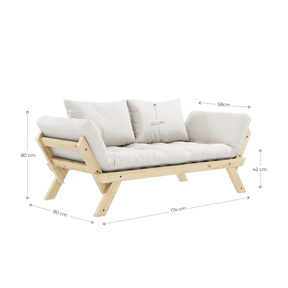 Designer BEBOP NOIR LAQUÉ W. MATELAS MIXTE 4 COUCHES NATUREL