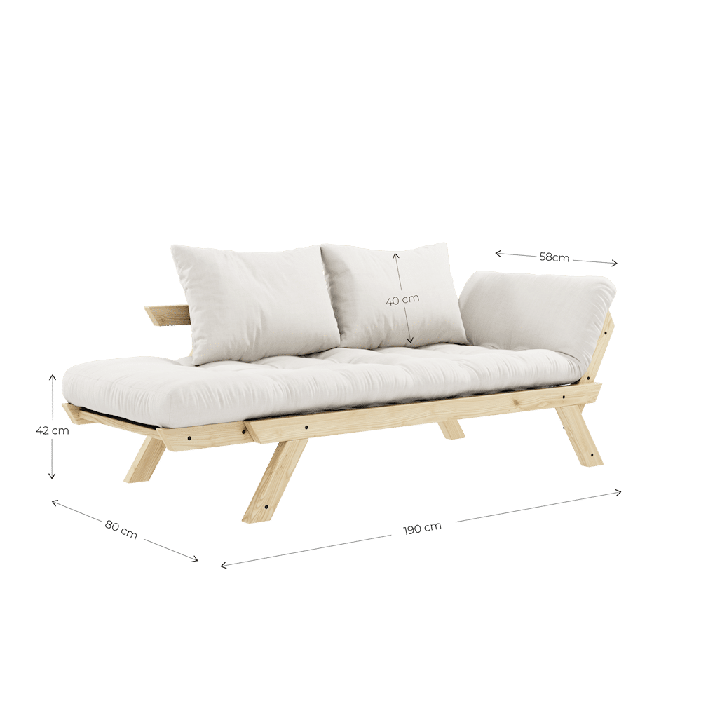 Designer BEBOP NOIR LAQUÉ W. MATELAS MIXTE 4 COUCHES NATUREL