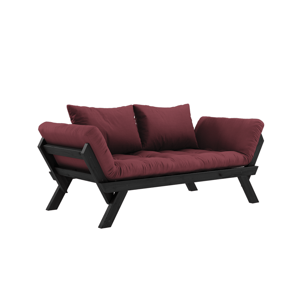 Karup Design BEBOP SCHWARZ LACKIERT W. 4-SCHICHT GEMISCHTE MATRATZE BORDEAUX