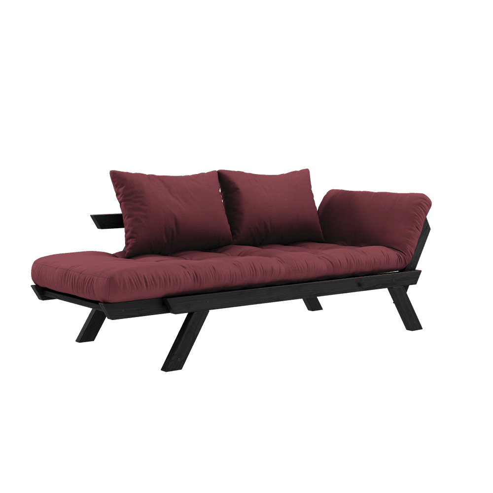 Karup Design BEBOP SCHWARZ LACKIERT W. 4-SCHICHT GEMISCHTE MATRATZE BORDEAUX