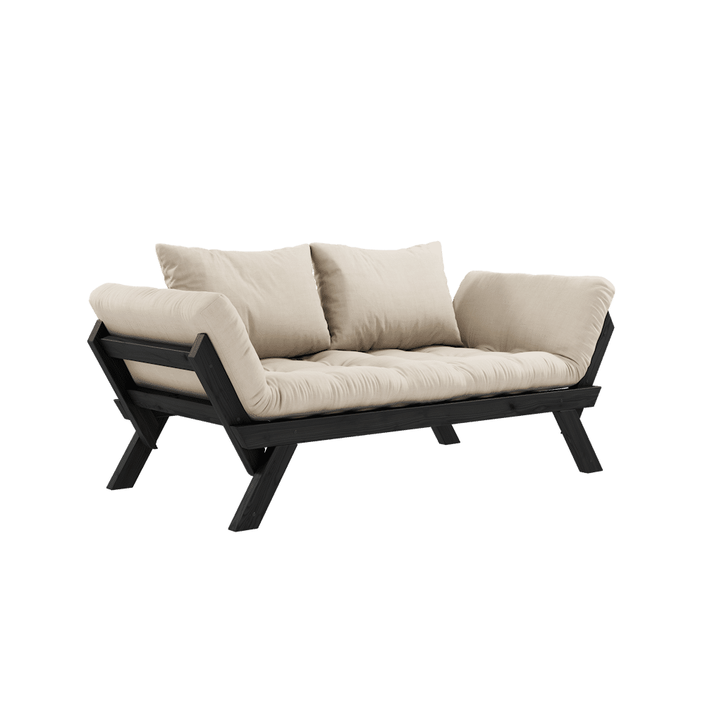 Karup Design BEBOP NEGRO LACADO W. COLCHÓN MIXTO 4 CAPAS BEIGE