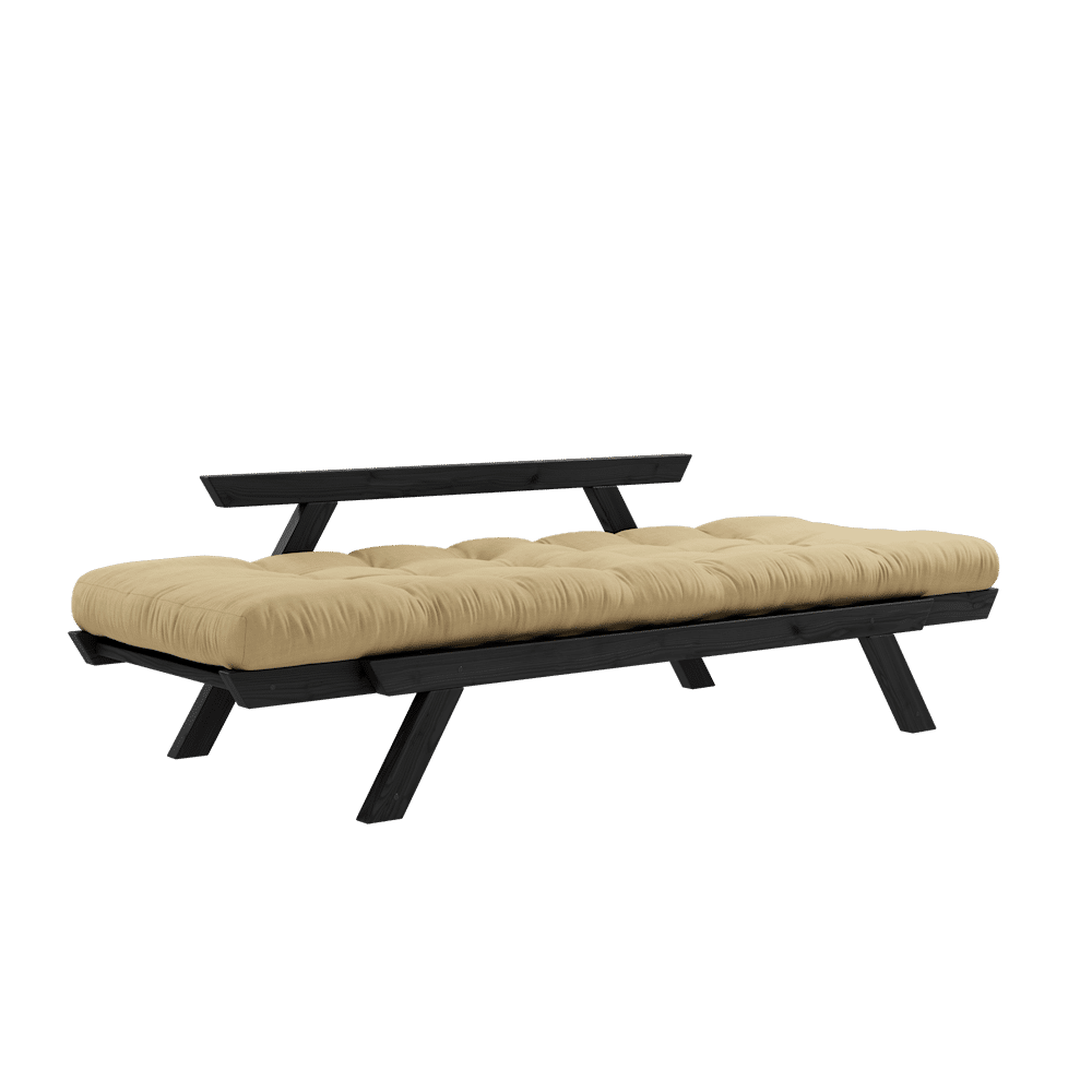 Designer BEBOP NOIR LAQUÉ W. MATELAS MIXTE 4 COUCHES BLÉ BEIGE