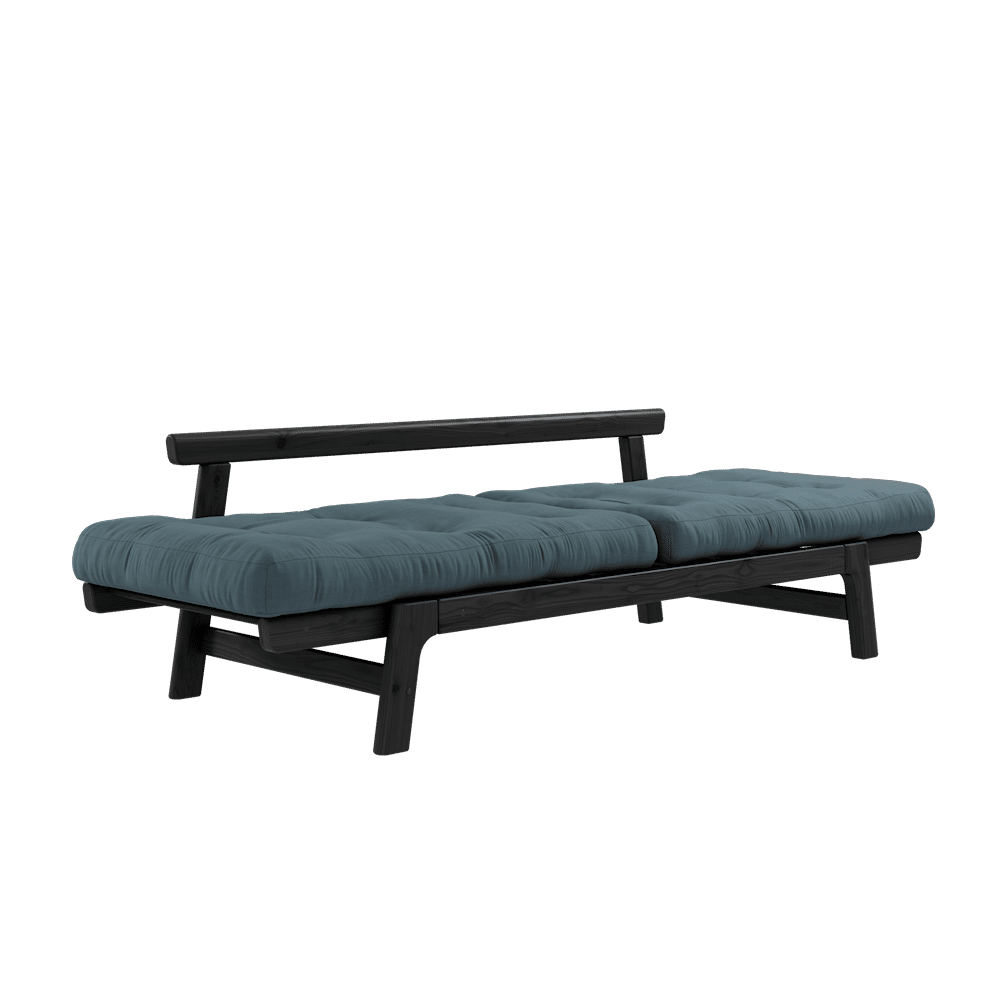 Designer STEP NOIR LAQUÉ W. MATELAS STEP BLEU PETROL