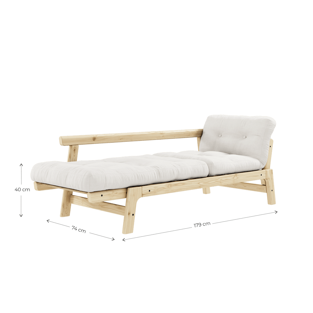 Karup Design STEP LAQUE BLANC W. MATELAS STEP GRIS FONCÉ