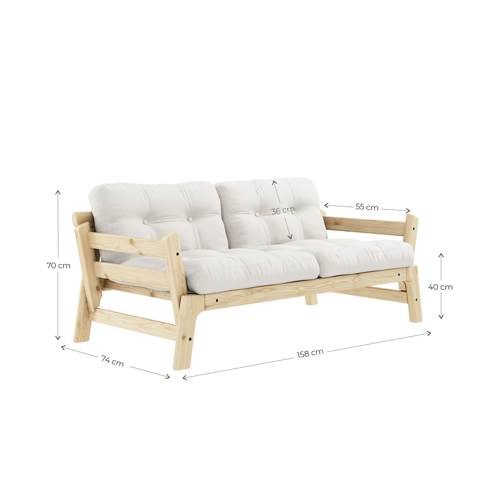 Karup Design SCHRITT WEIß LACKIERT W. SCHRITT MATRATZEN BEIGE