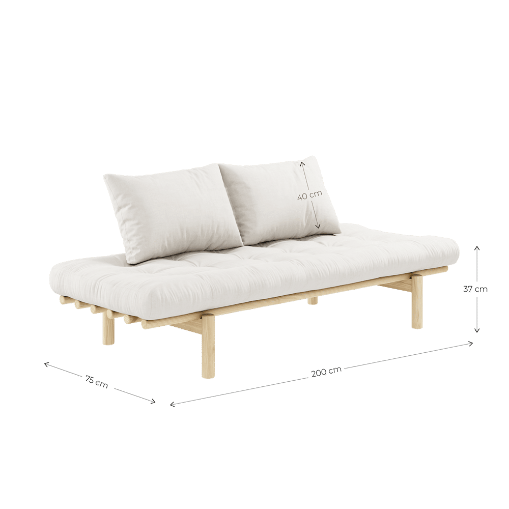 Karup Design PACE DAYBED KLAR LACKIERT MIT 4-LAGIGER MISCHMATRATZE MARINEBLAU