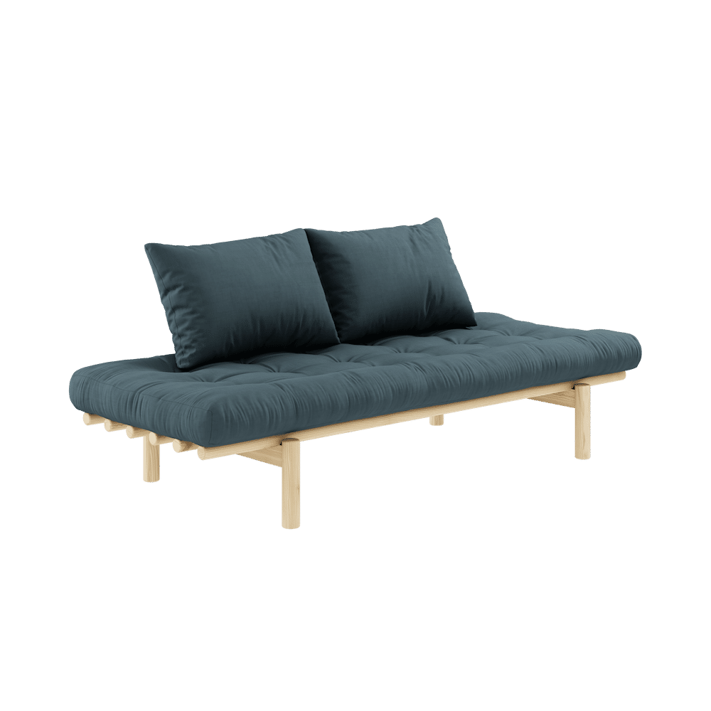 Karup Design PACE DAYBED CLEAR LACQUERED W. 4-LAYER MIXED MATTRESS PETROL BLUE