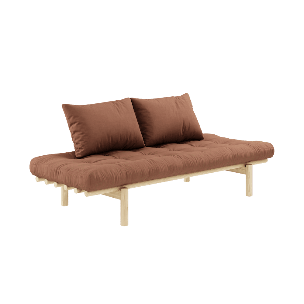 Karup Design PACE DAYBED CLEAR LACQUERED W. 4-LAYER MIXED MATTRESS CLAY BROWN