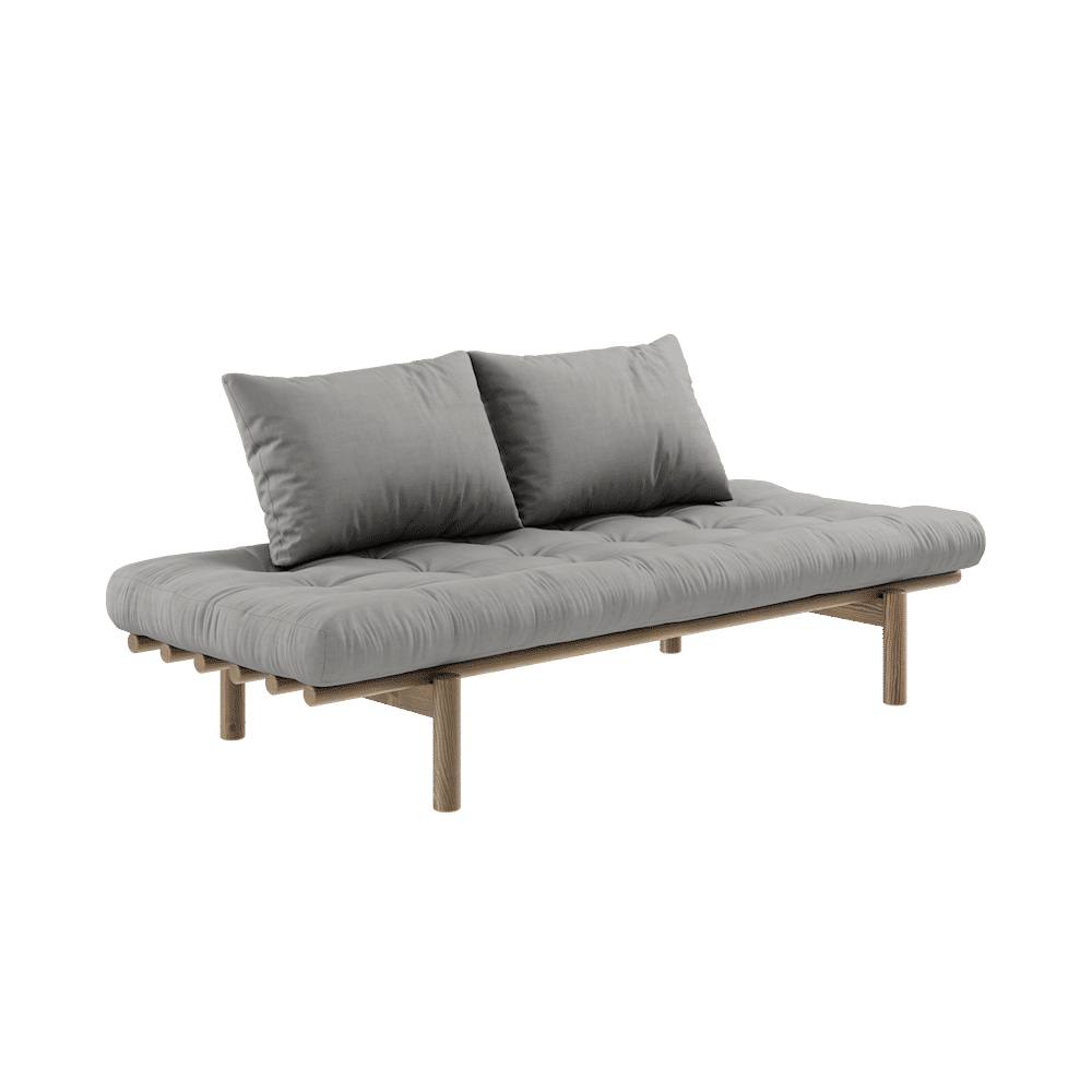 Karup Design PACE DAYBED CAROB BROWN LACQUERED W. 4-LAYER MIXED MATTRESS GREY