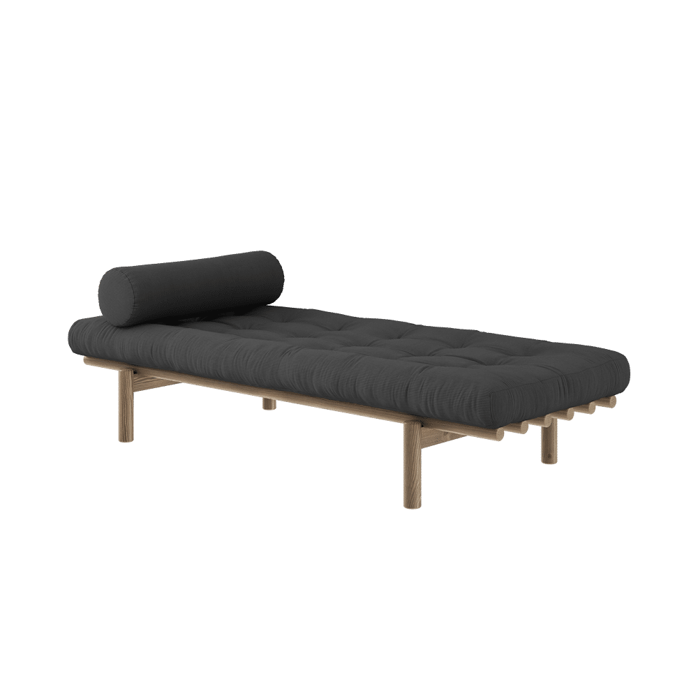 Karup Design NEXT DAYBED CAROB BROWN LACQUERED W. 4-LAYER MIXED MATTRESS CHARCOAL