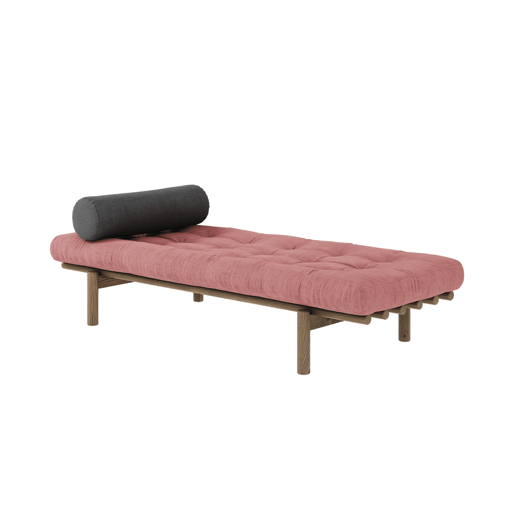 Karup Design NEXT DAYBED CAROB LACQUERED W. 4-LAYER MIXED MATTRESS SORBET PINK