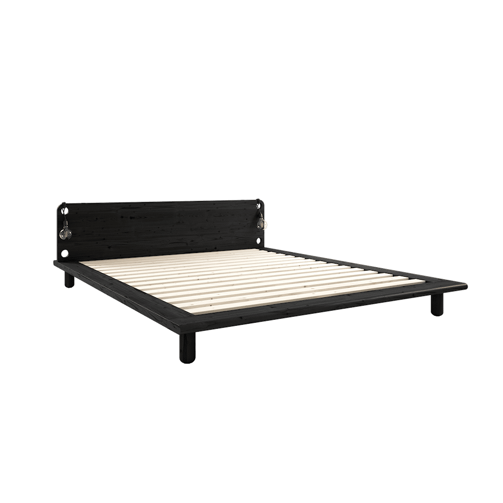 Karup Design PEEK BED BLACK LACQUERED 180 X 200 W. 2 BED LAMPS