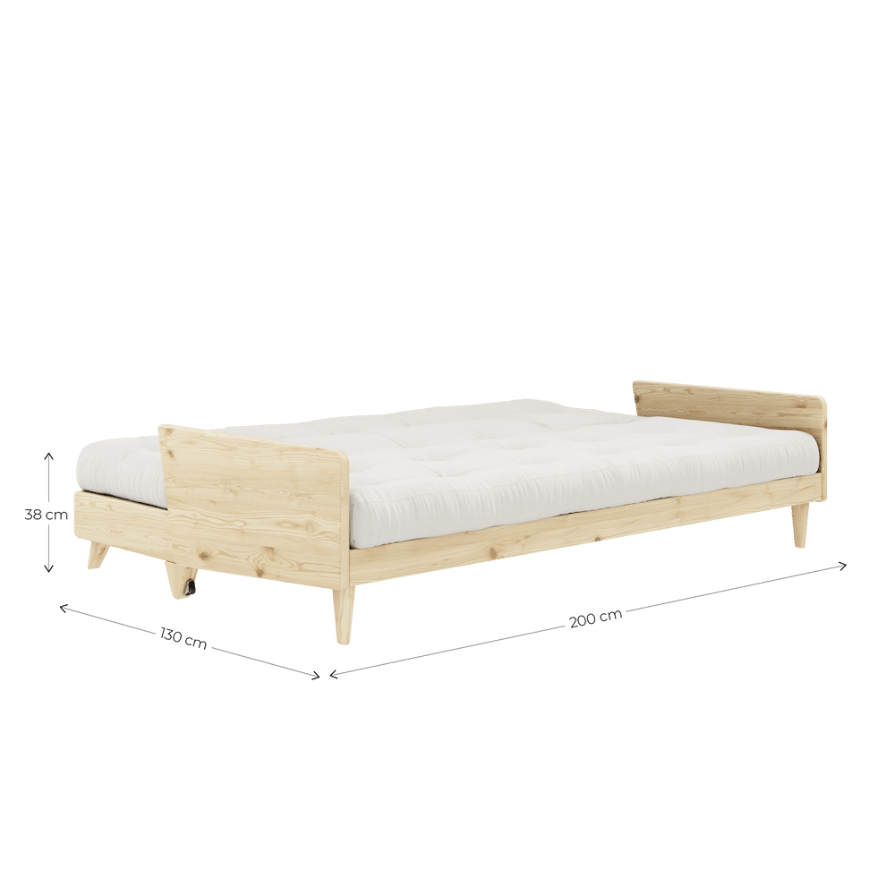 Karup Design INDIE CLAIR LAQUÉ W. MATELAS MIXTE 5 COUCHES CHARBON