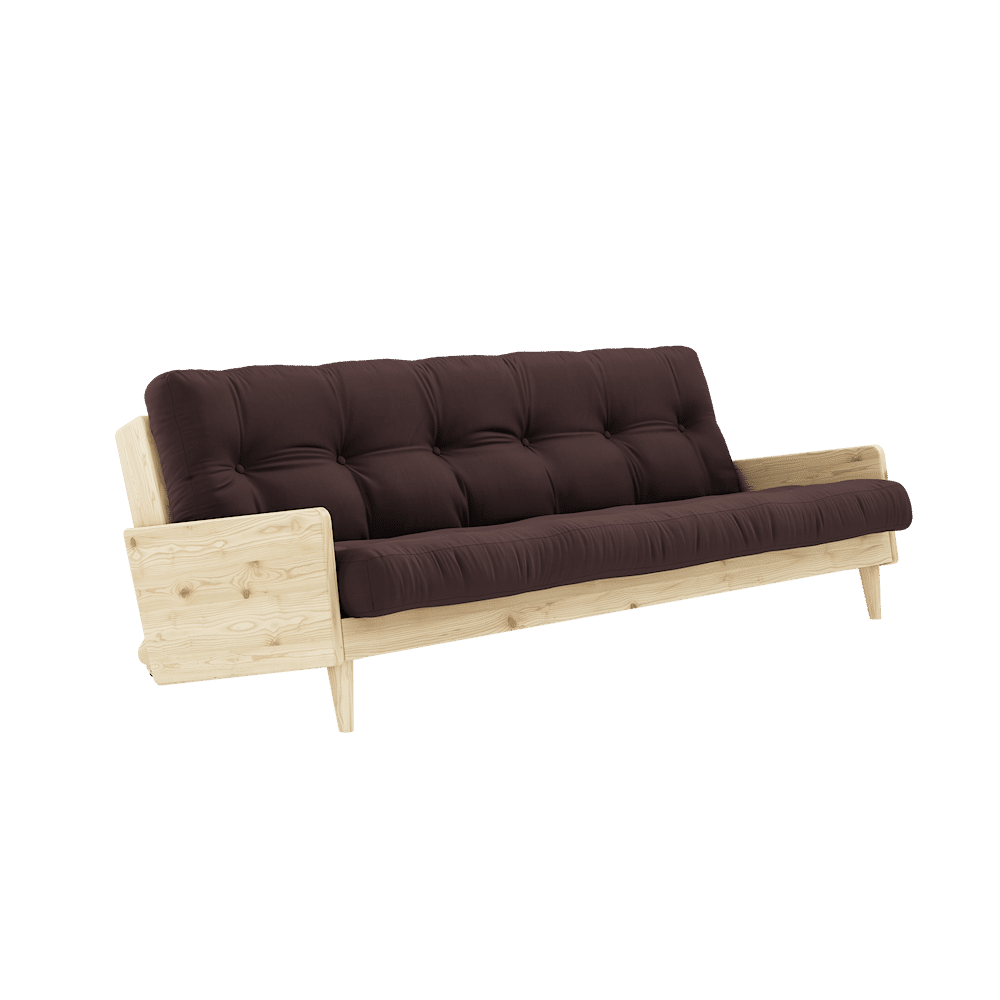 INDIE CLAIR LAQUE W. MATELAS MIXTE 5 COUCHES BRUN