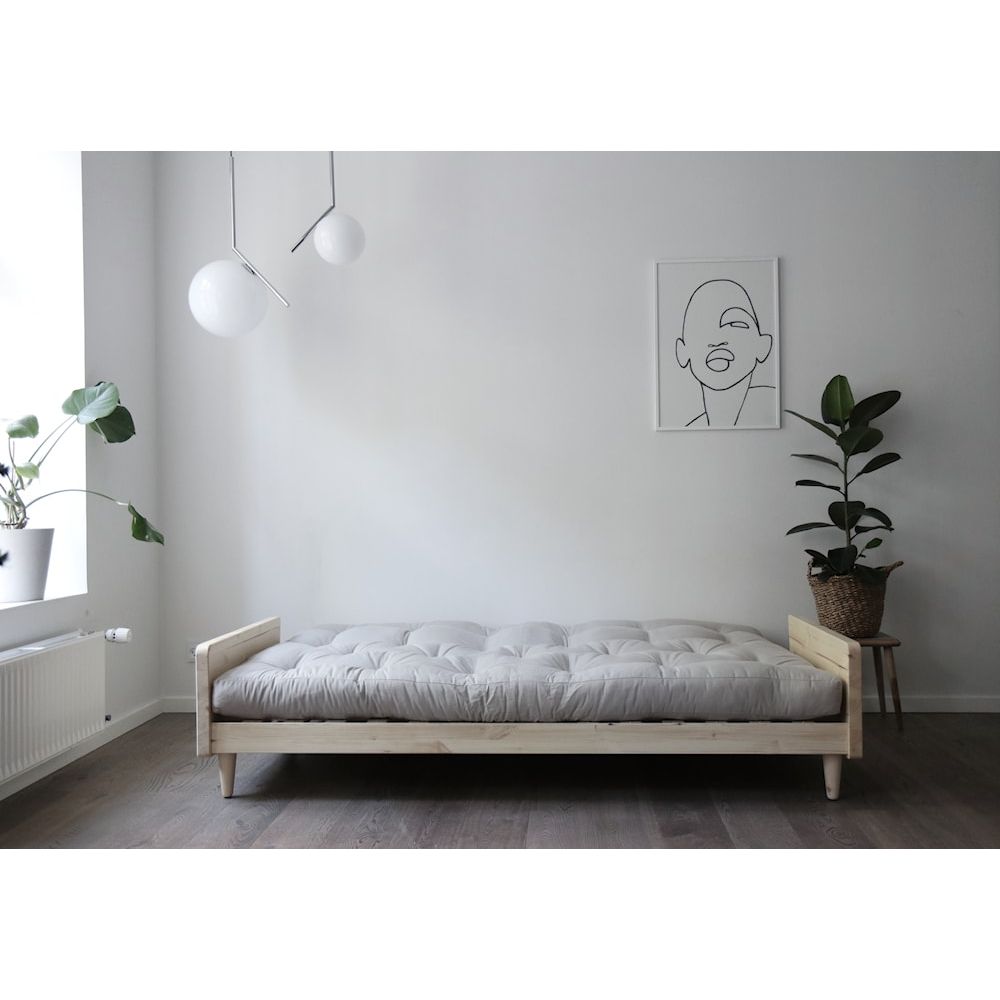 Karup Design INDIE CLAIR LAQUÉ W. MATELAS MIXTE 5 COUCHES GRIS