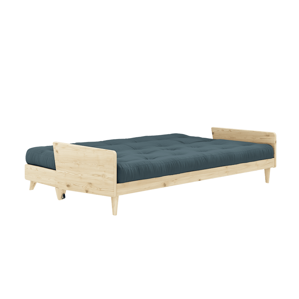 Karup Design INDIE CLEAR LACQUERED W. 5-LAYER MIXED MATTRESS PETROL BLUE