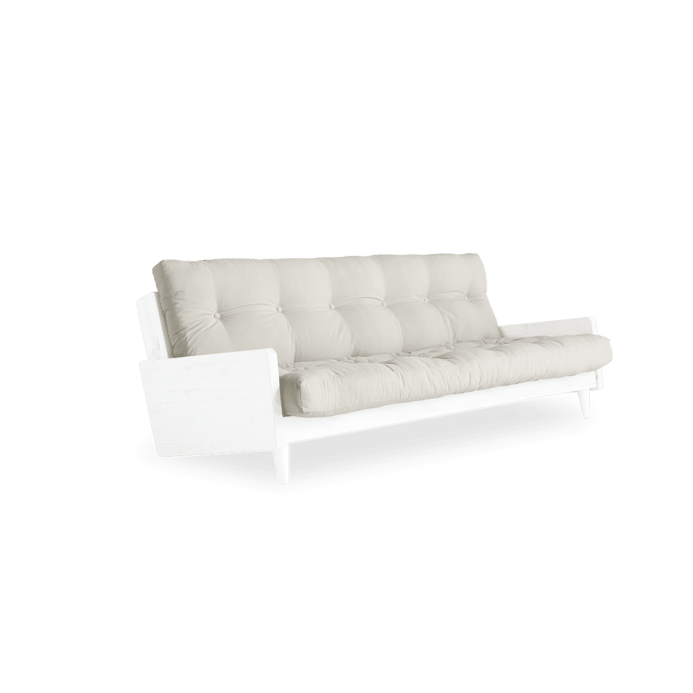 Karup Design INDIE BLANC LAQUÉ W. MATELAS MIXTE 5 COUCHES NATUREL