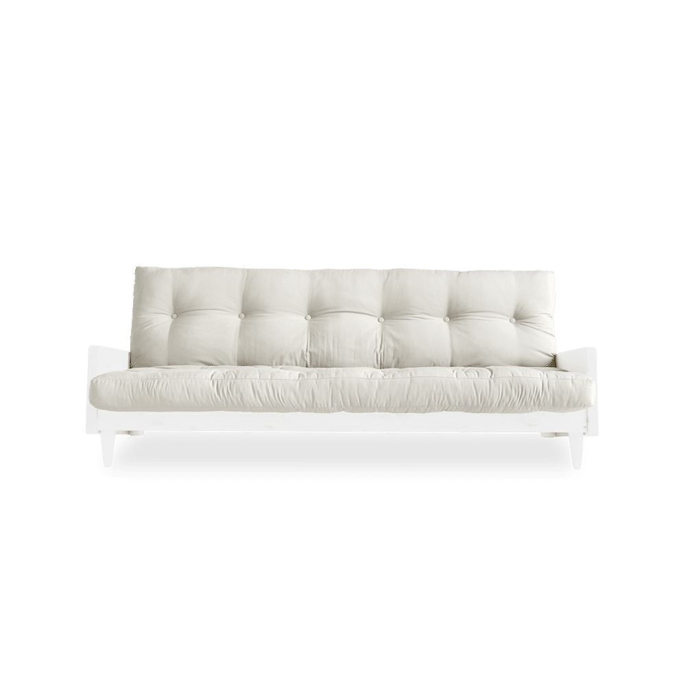 Karup Design INDIE BLANC LAQUÉ W. MATELAS MIXTE 5 COUCHES NATUREL