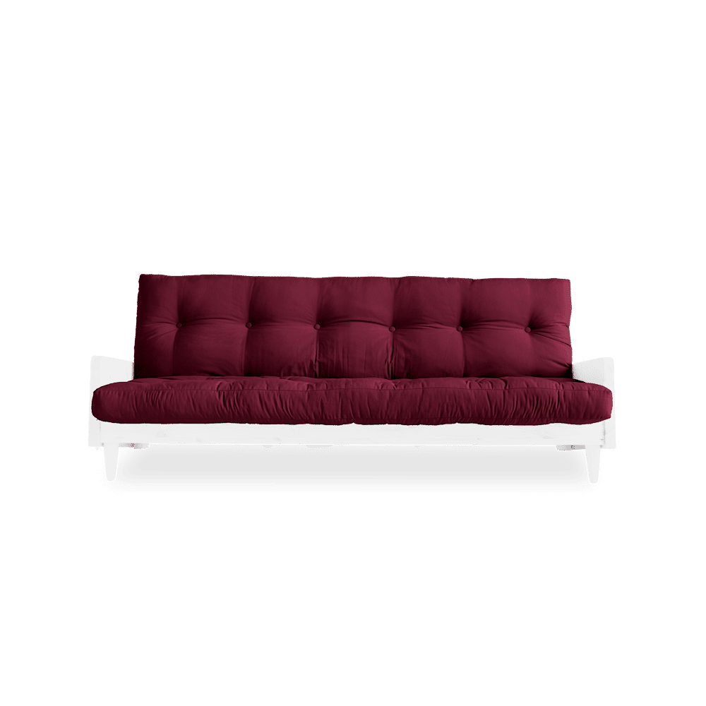 Karup Design INDIE BLANC LAQUÉ W. MATELAS MIXTE 5 COUCHES BORDEAUX