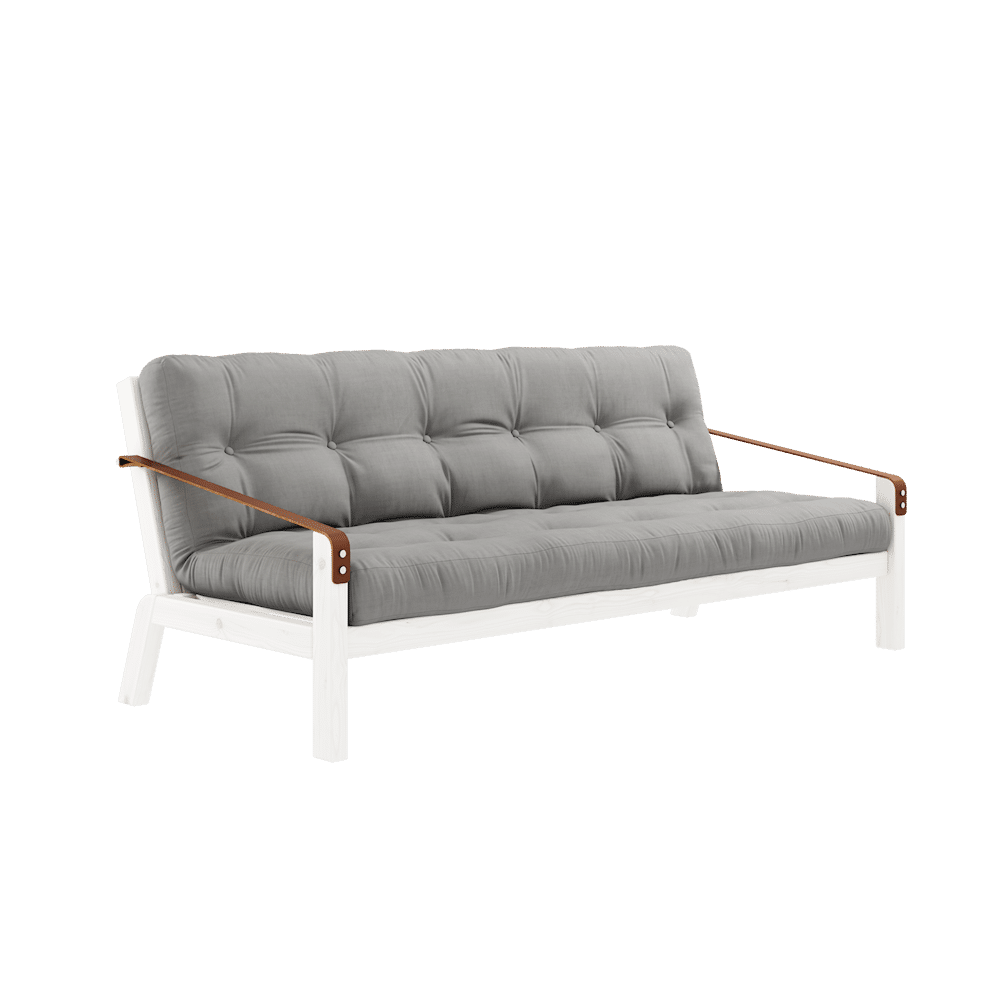 Karup Design POÉSIE LAQUÉE BLANC W. MATELAS MIXTE 5 COUCHES GRIS