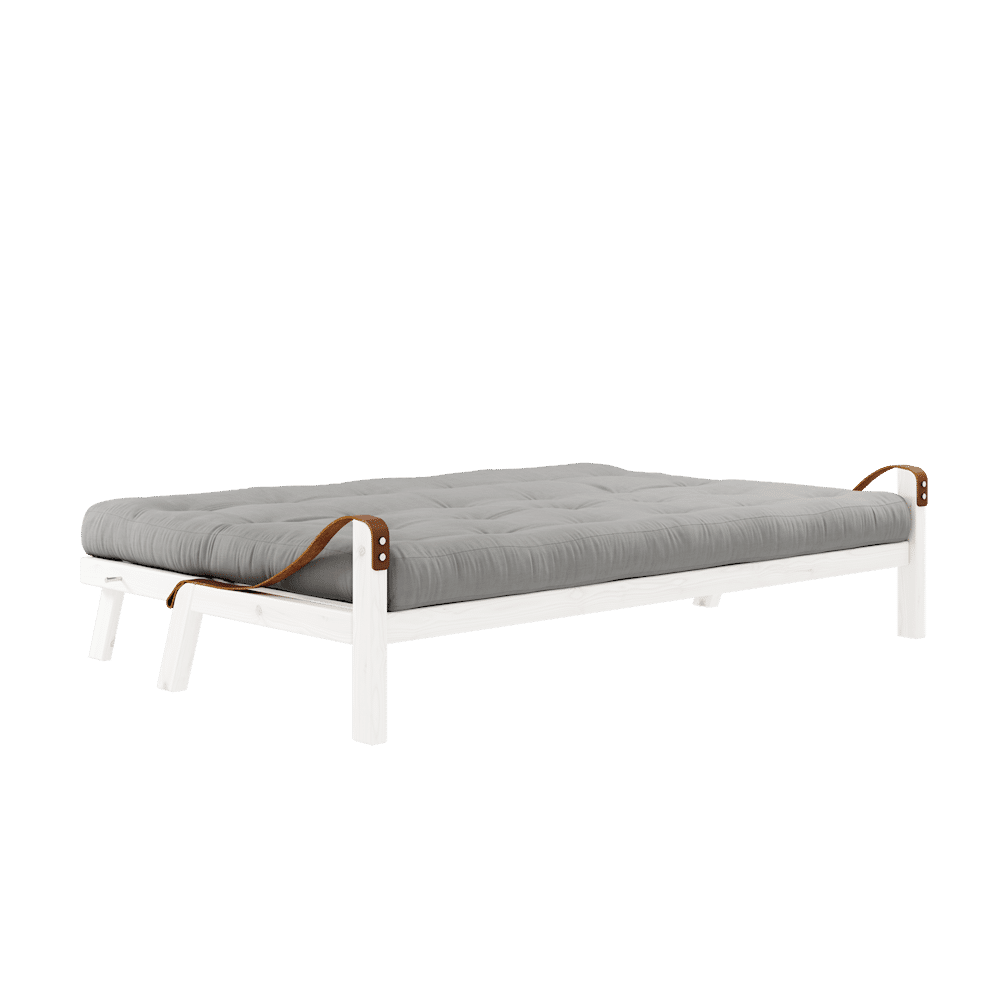 Karup Design POÉSIE LAQUÉE BLANC W. MATELAS MIXTE 5 COUCHES GRIS