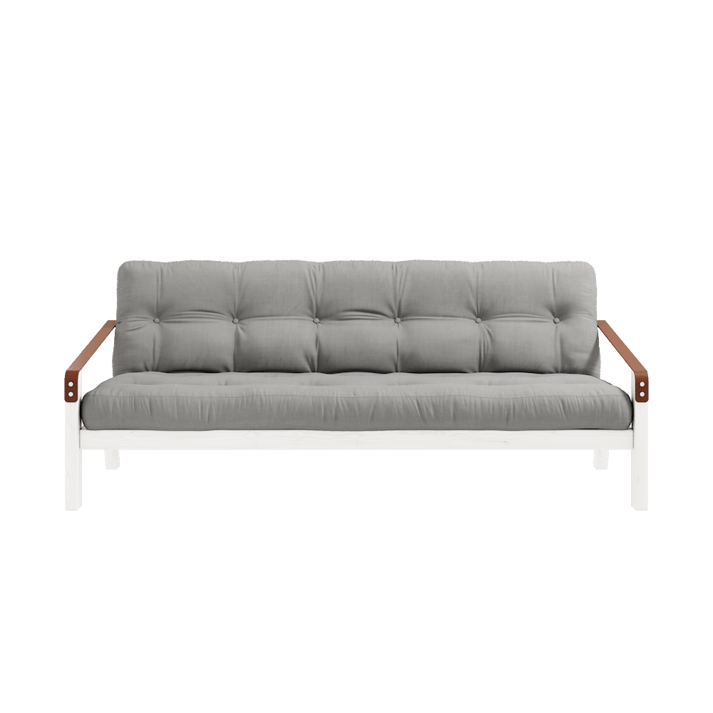 Karup Design POÉSIE LAQUÉE BLANC W. MATELAS MIXTE 5 COUCHES GRIS