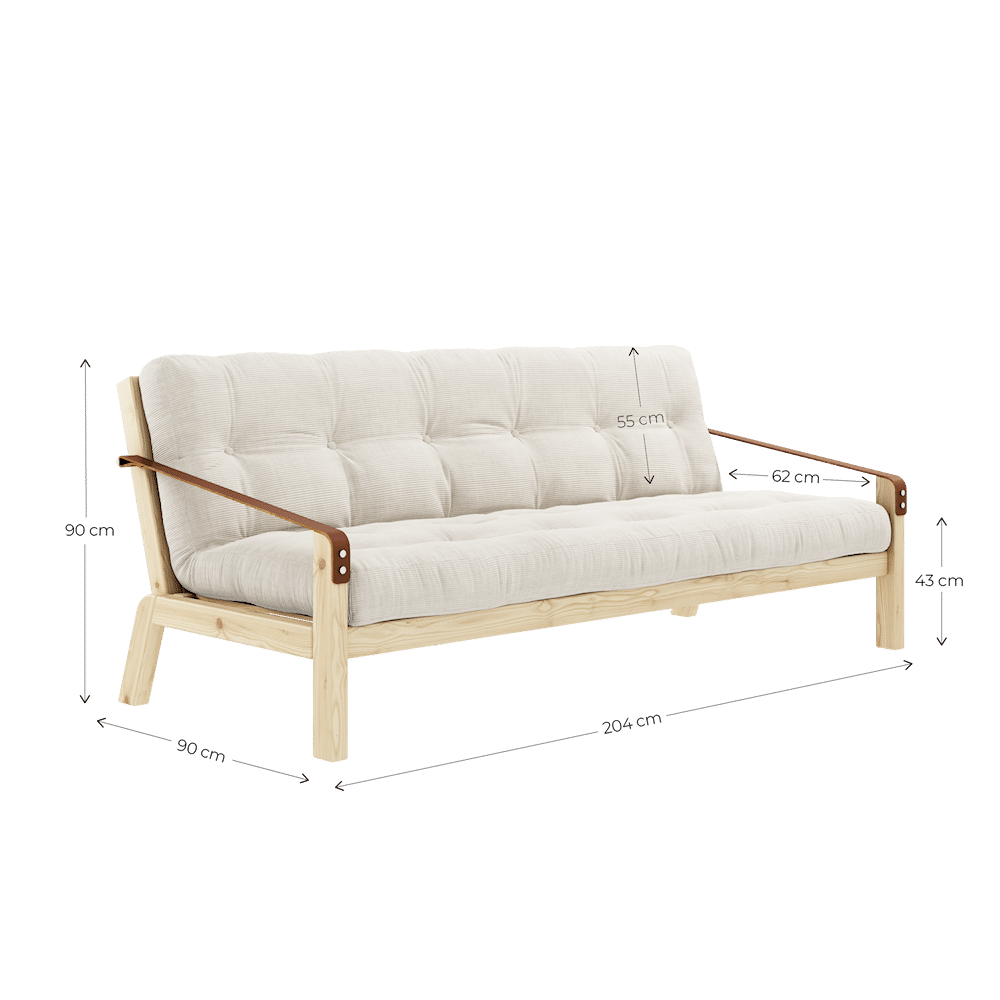 Karup Design POÉSIE LAQUÉE BLANC W. MATELAS MIXTE 5 COUCHES GRIS