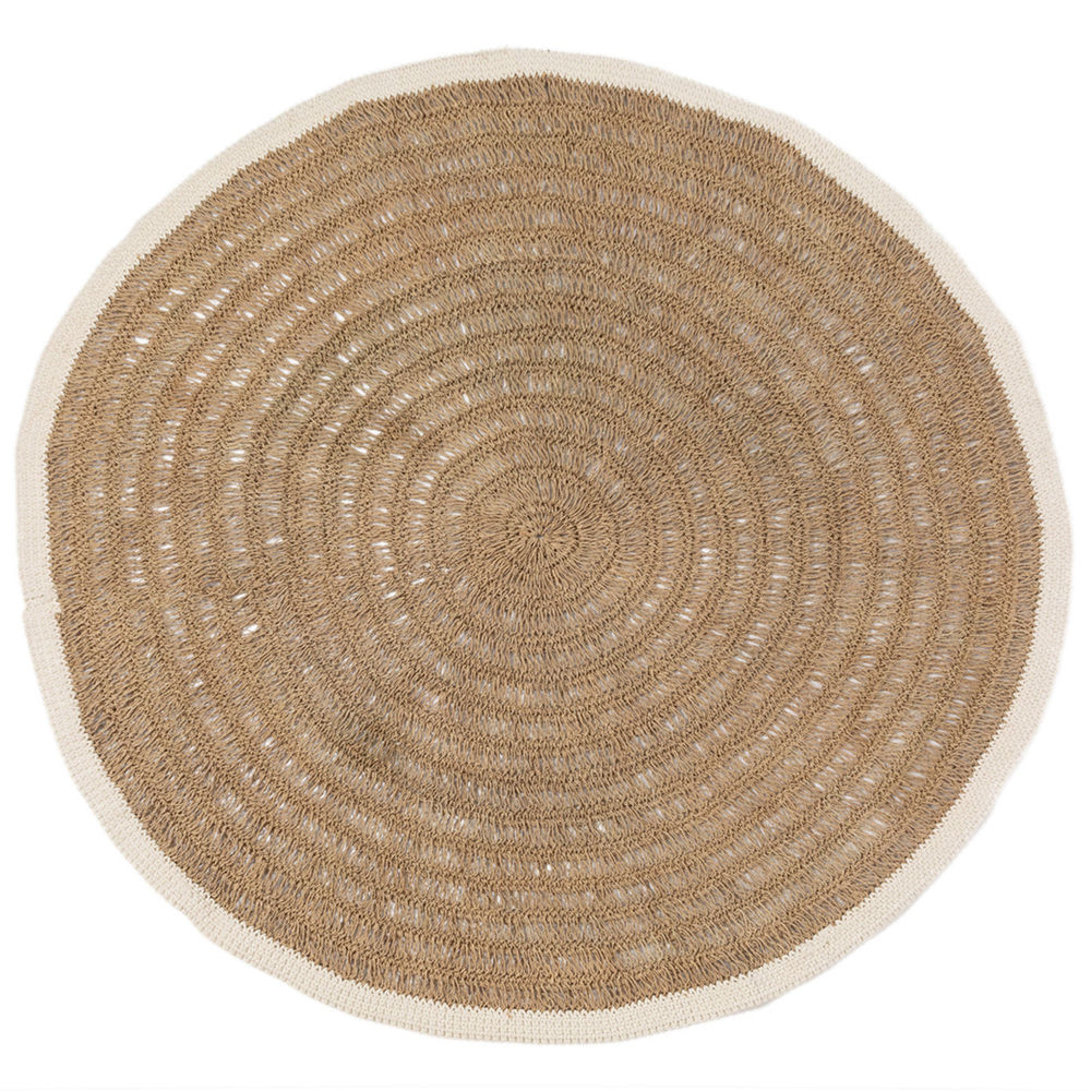 Bazar Bizarre Autour de Tapis de Seagrass &amp; Coton-Blanc Naturel-200