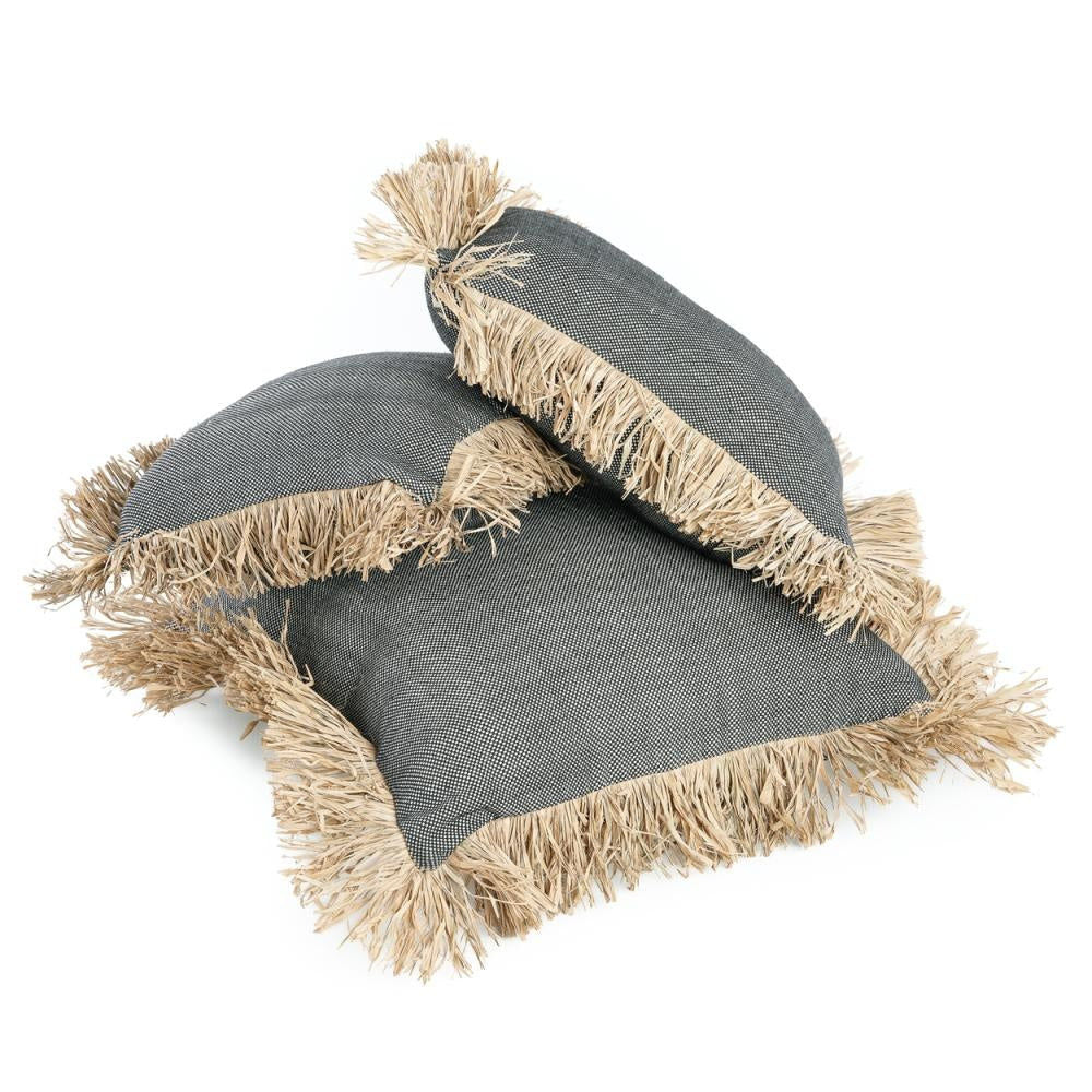 Bazar Bizar The Cotton Bonita Cushion Cover - Natural Black - 60x60