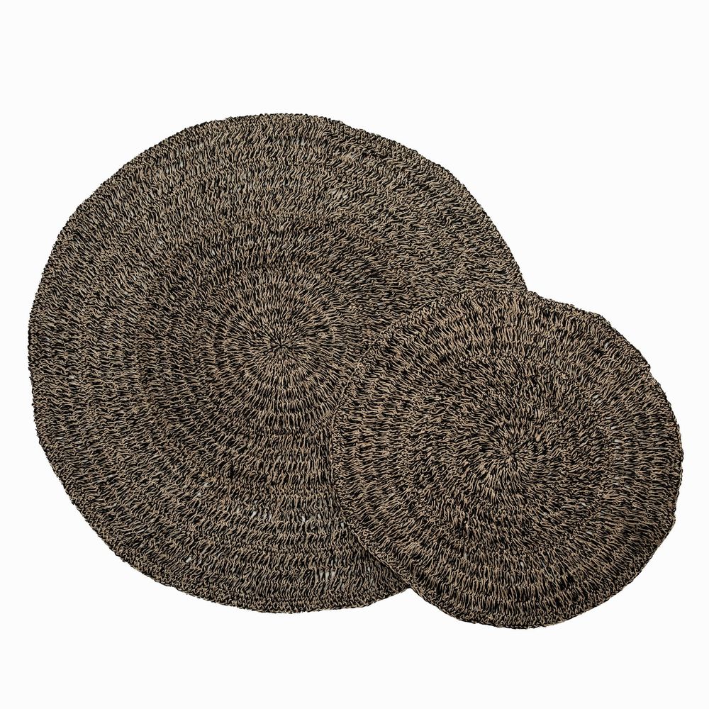 Bazar Bizar Tapis en Jonc de Mer - Noir Naturel - 150