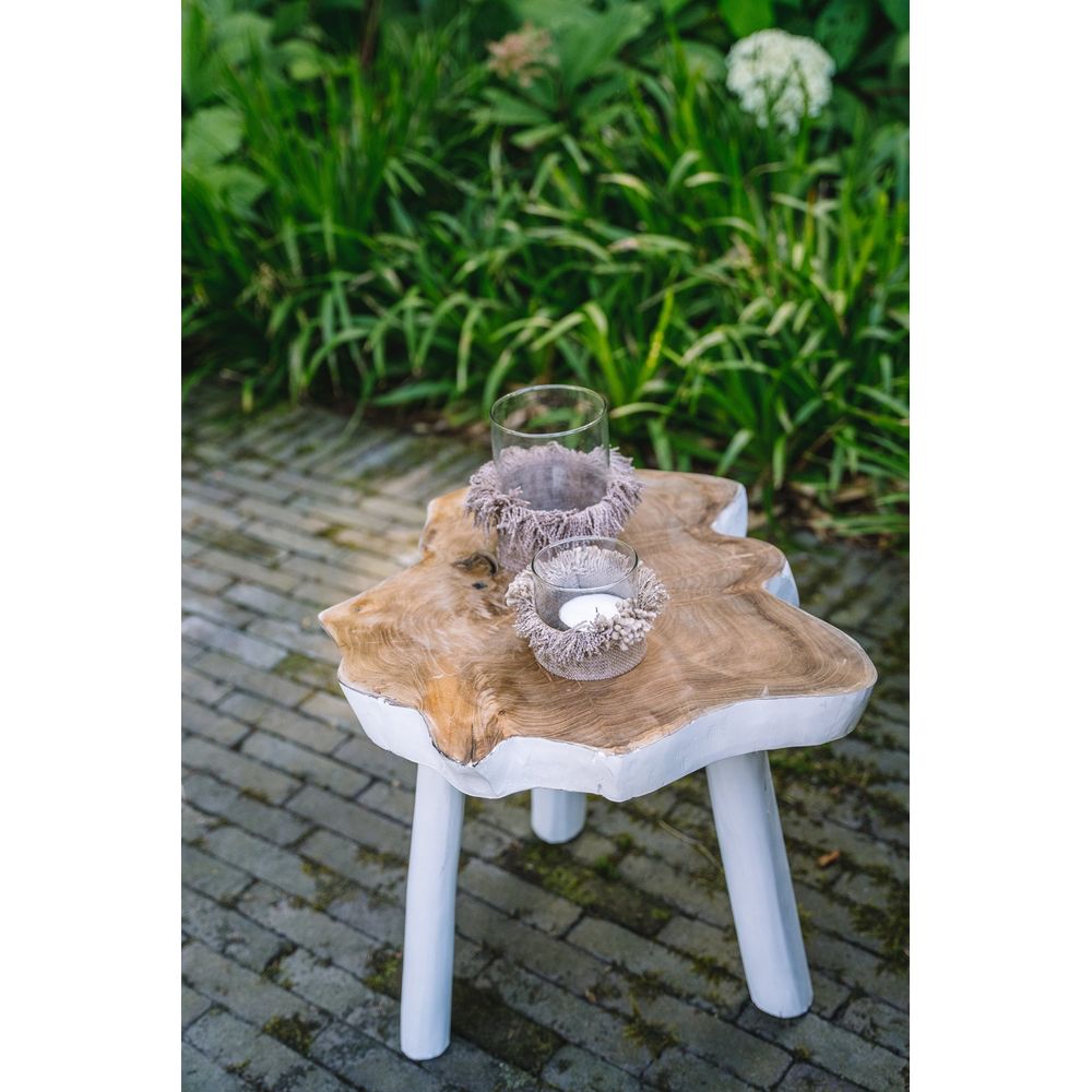 Bazar Bizarre La Table d'Appoint Organique-Blanc Naturel