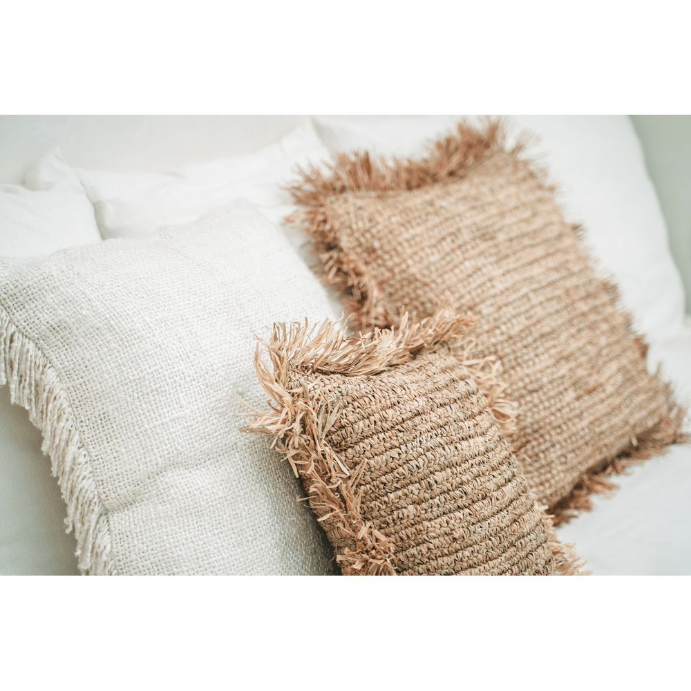 Bazar Bizar De Raphia Housse de Coussin Carré - Naturel - 40x40