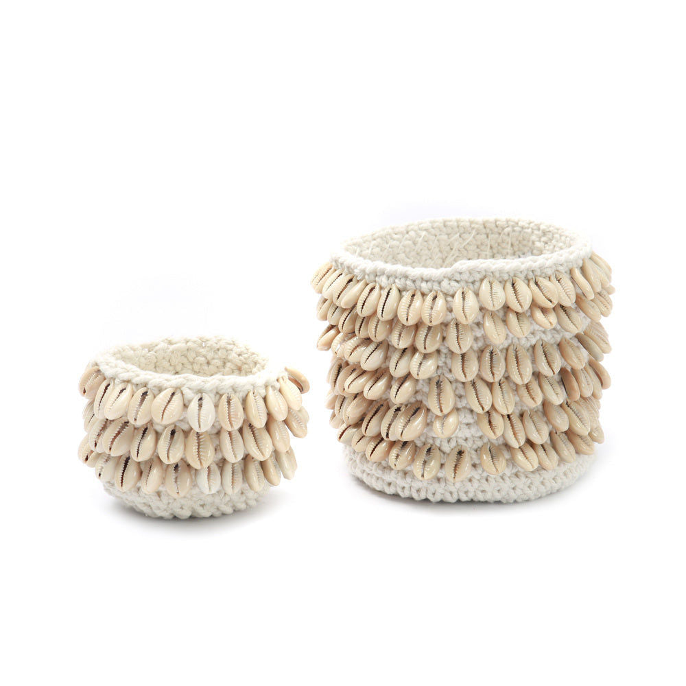 Bazar Bizar De Cowrie Macrame Plantenbak - Natuurlijk M