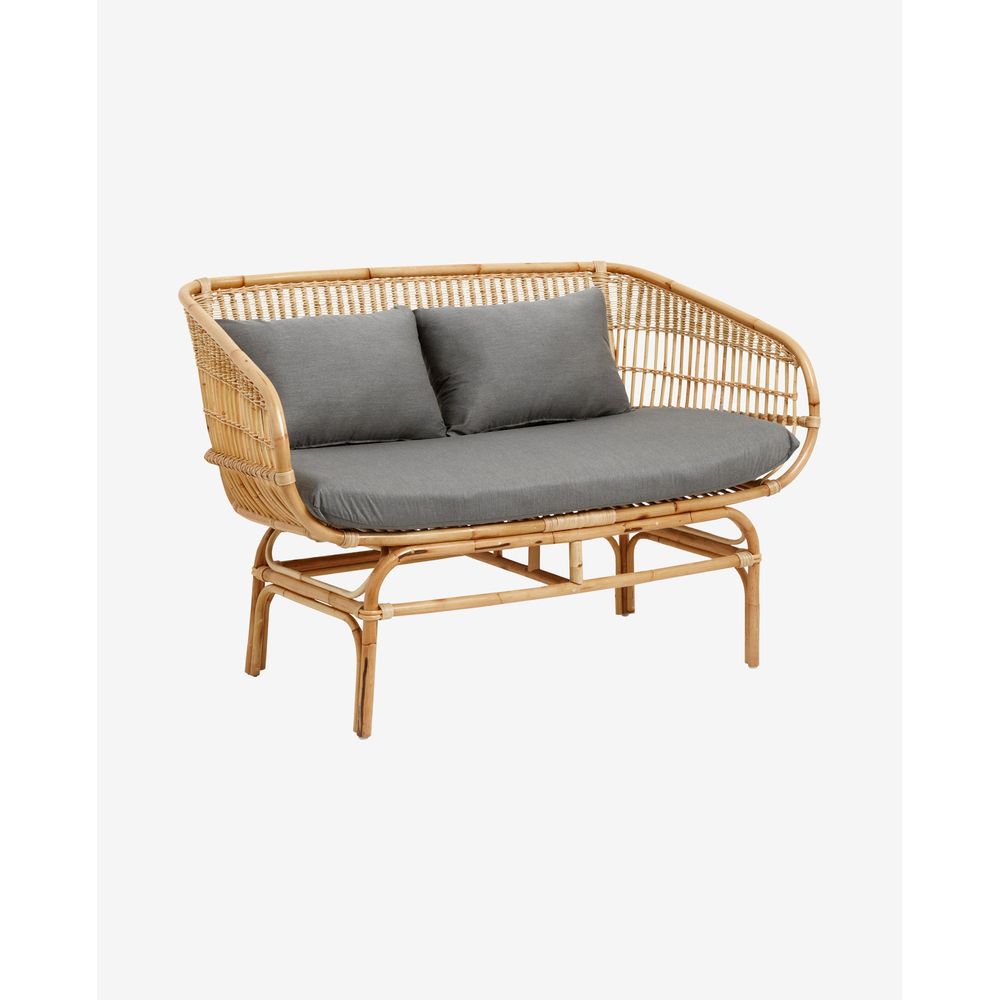 Nordal A/S BALI Rattan sofa mit grauem Sitz, natur