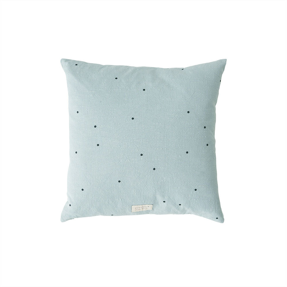 OYOY LIVING Kyoto Dot Pillow Square-Azul polvoriento