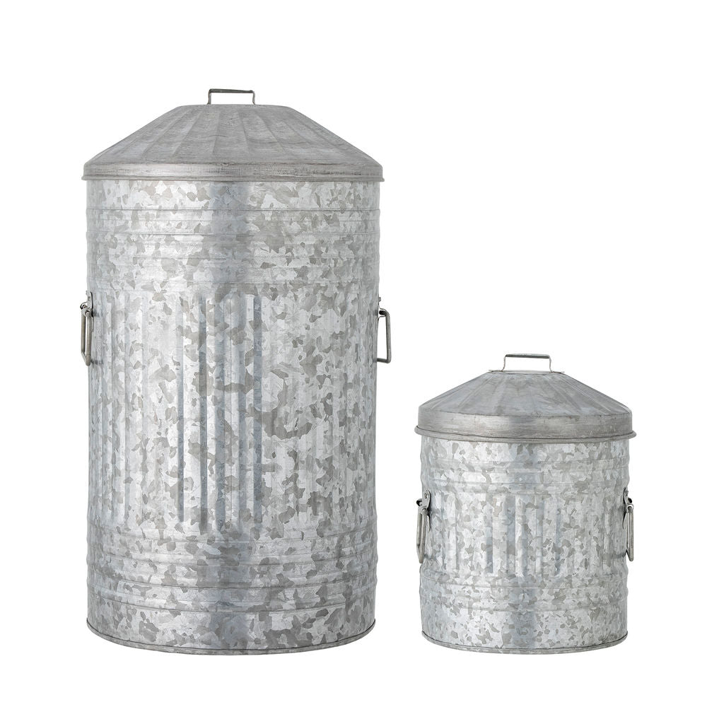 Bloomingville Delina cubo, gris, metal galvanizado